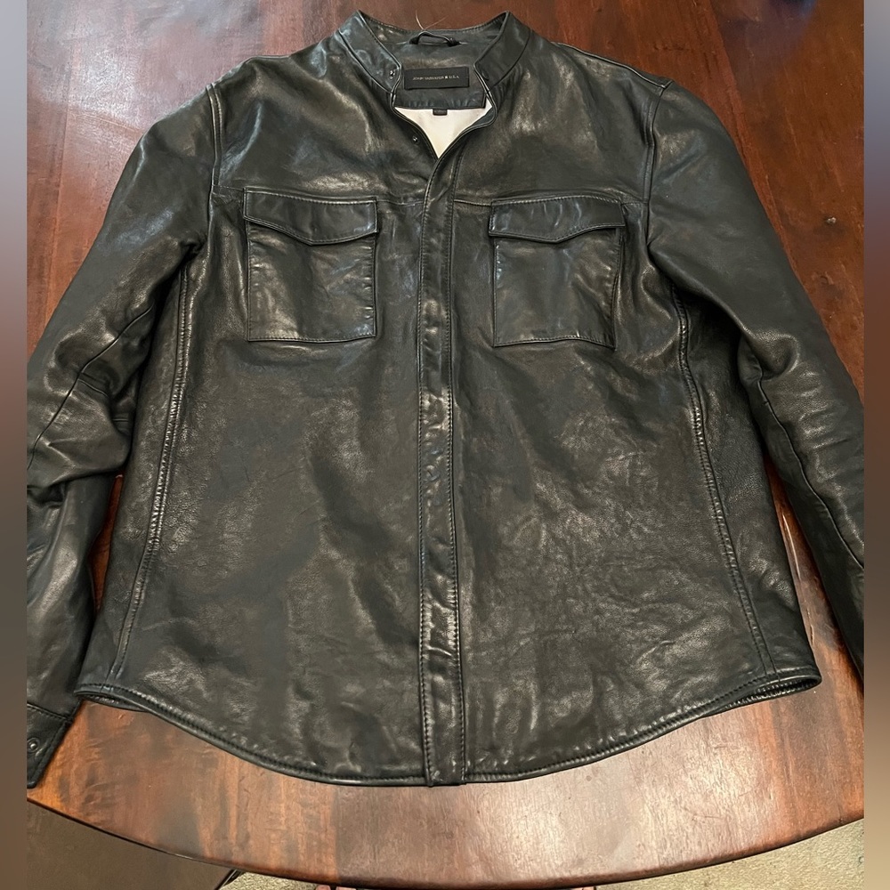 John Varvatos Star Karl Leather Shirt Jacket